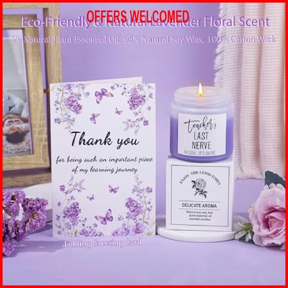 Large Cotton Canvas Tote Bag with Makeup Case, Perfect for Teachers & Daily Use - Picture 7 of 8